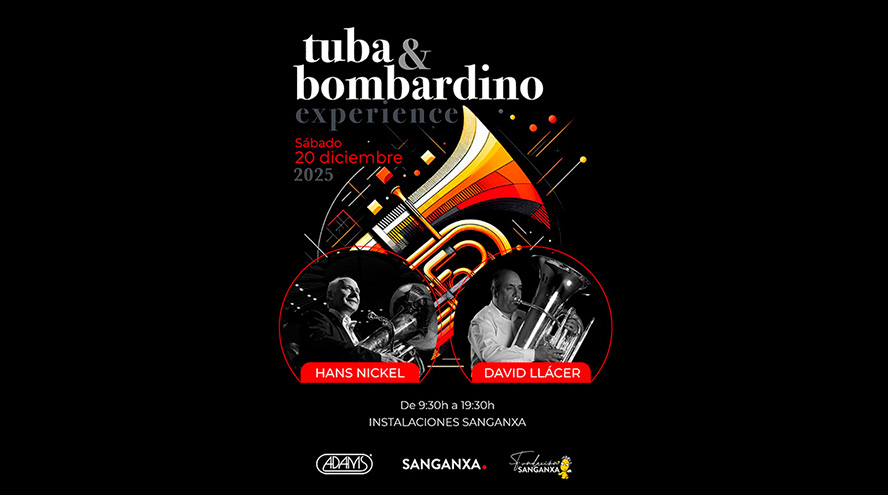 Hans Nickel y David Llácer ofrecerán una jornada dedicada a la tuba y el bombardino en Sanganxa
