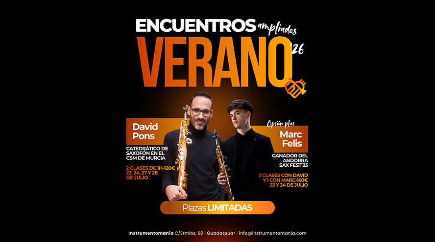 Instrumentomania acoge los Encuentros Ampliados de Verano para saxofonistas